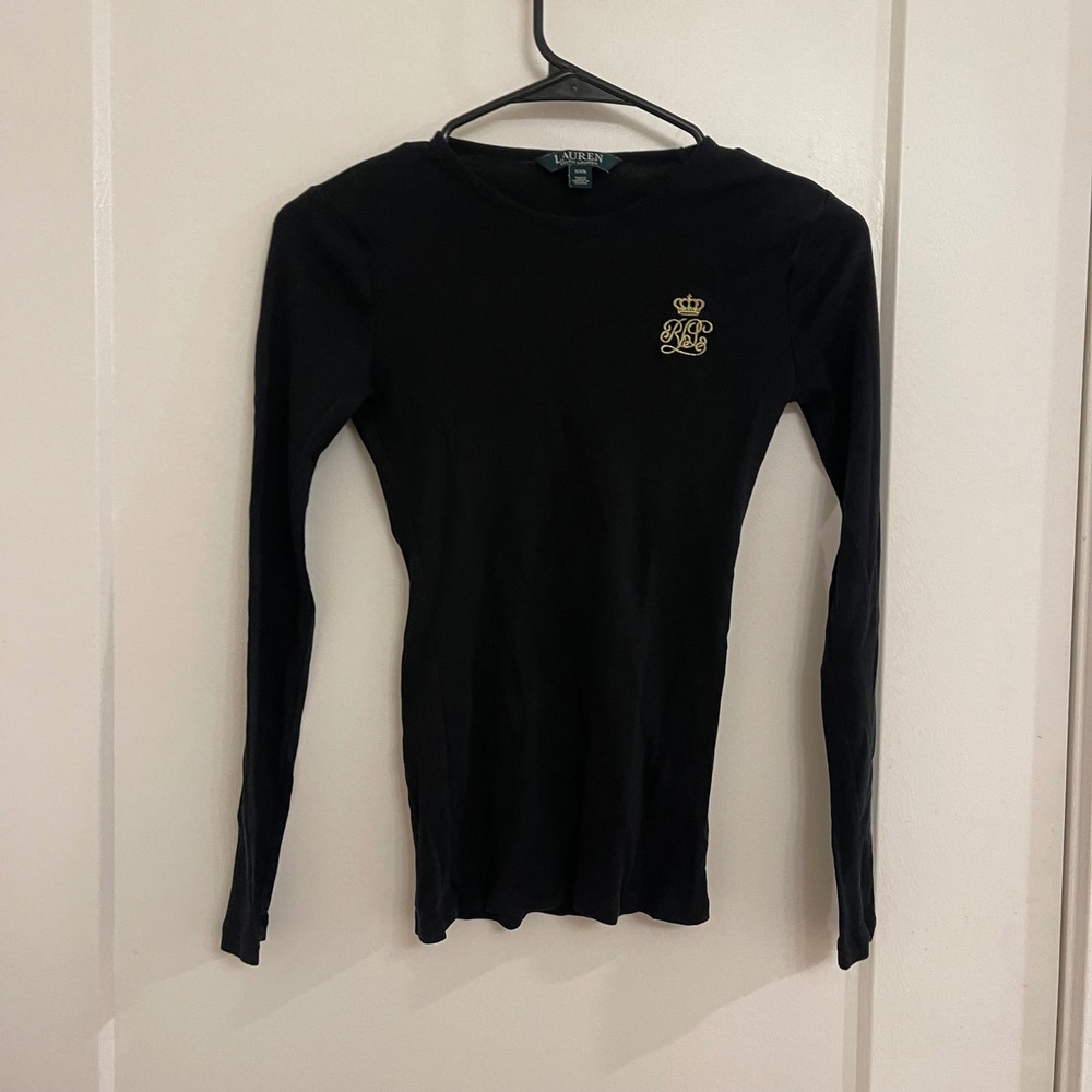 Vintage Y2K Black Ralph Lauren Snatching Shirt Long Sleeved Old Money Chic